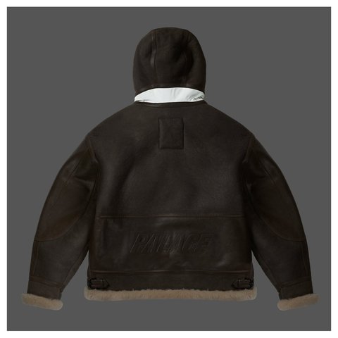 Palace SHEEPSKIN FLYING JACKET BROWN - Style 9