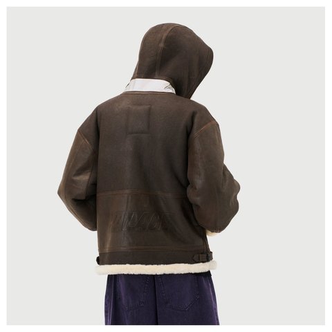 Palace SHEEPSKIN FLYING JACKET BROWN - Style 9