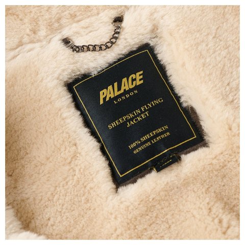 Palace SHEEPSKIN FLYING JACKET BROWN - Style 9