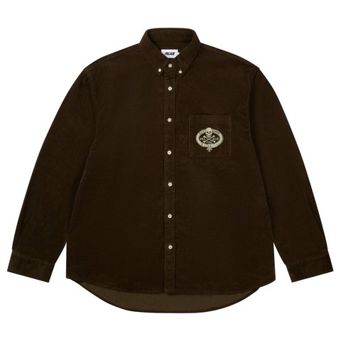 Palace SKULL CREST CORD SHIRT BROWN - Style 8