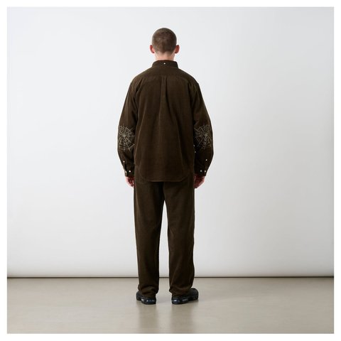 Palace SKULL CREST CORD SHIRT BROWN - Style 8