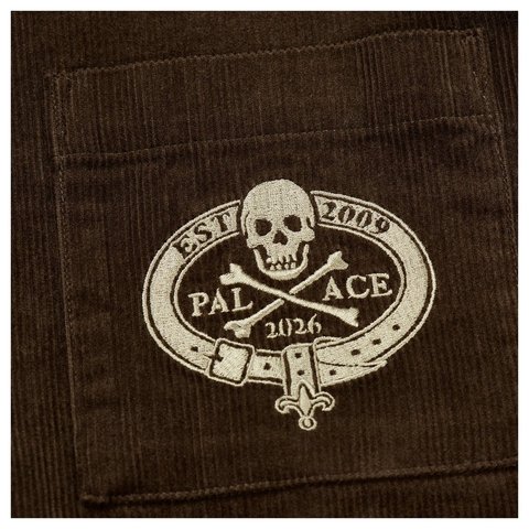 Palace SKULL CREST CORD SHIRT BROWN - Style 8