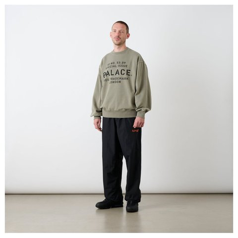 Palace STENCIL CREW ARMY OLIVE - Style 4