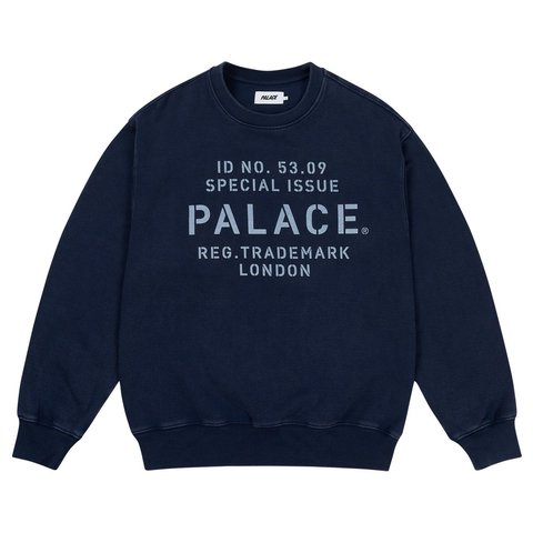 Palace STENCIL CREW NAVY - Style 4