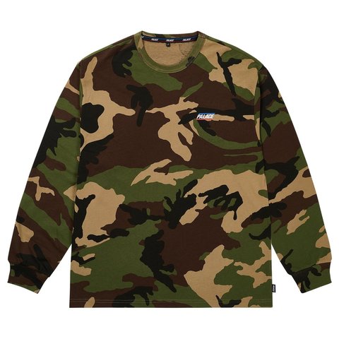 Palace BASICALLY A LONGSLEEVE WOODLAND CAMO - Style 1