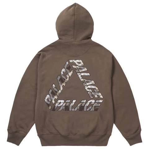 Palace CHECK P3 HOOD CHOCCO BROWN - Colorway