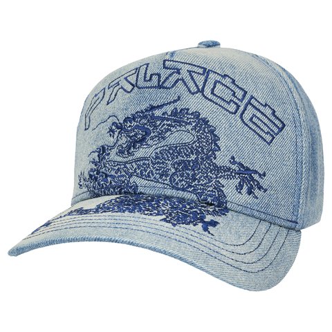 Palace DRAGON P FRAME 5-PANEL SNAPBACK STONEWASH DENIM