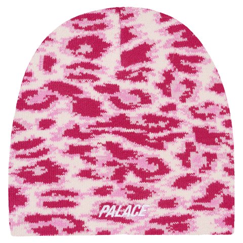 Palace P NEIN CUFF BEANIE LEOPARD PINK - Colorway