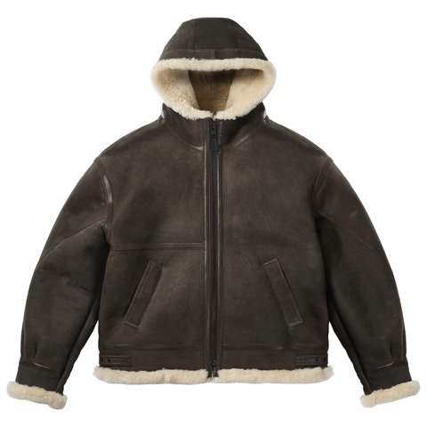Palace SHEEPSKIN FLYING JACKET BROWN