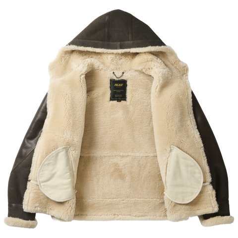 Palace SHEEPSKIN FLYING JACKET BROWN - Colorway