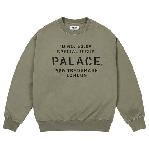 Palace STENCIL CREW ARMY OLIVE