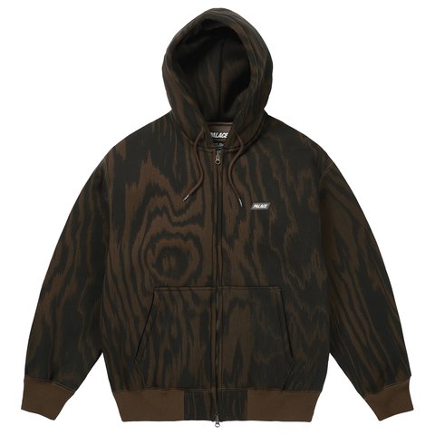 Palace THERMAL BONDED ZIP HOOD WOODPRINT