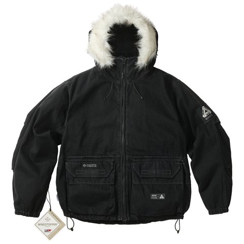 Palace WINDSTOPPER BY GORE-TEX LABS CARGO PARKA BLACK STONEWASH DENIM