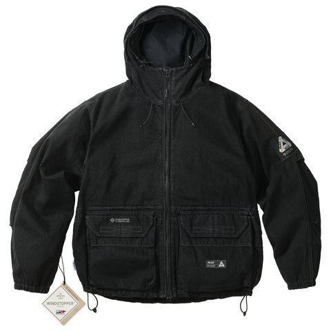 Palace WINDSTOPPER BY GORE-TEX LABS CARGO PARKA BLACK STONEWASH DENIM - Colorway
