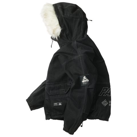 Palace WINDSTOPPER BY GORE-TEX LABS CARGO PARKA BLACK STONEWASH DENIM - Colorway