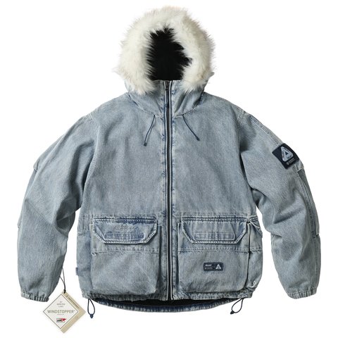 Palace WINDSTOPPER BY GORE-TEX LABS CARGO PARKA LIGHT STONEWASH DENIM