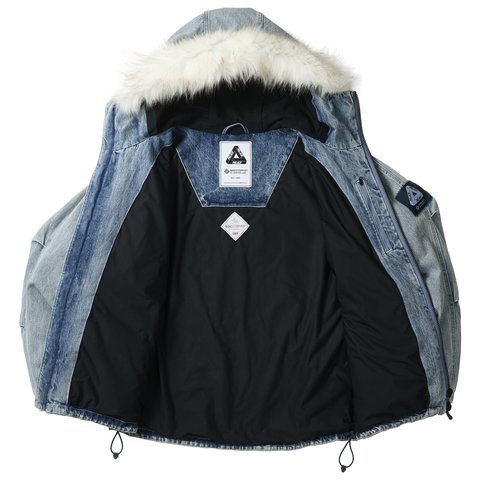 Palace WINDSTOPPER BY GORE-TEX LABS CARGO PARKA LIGHT STONEWASH DENIM - Colorway
