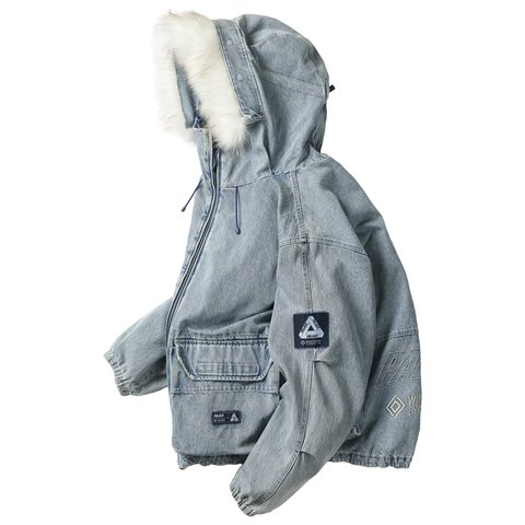 Palace WINDSTOPPER BY GORE-TEX LABS CARGO PARKA LIGHT STONEWASH DENIM - Colorway