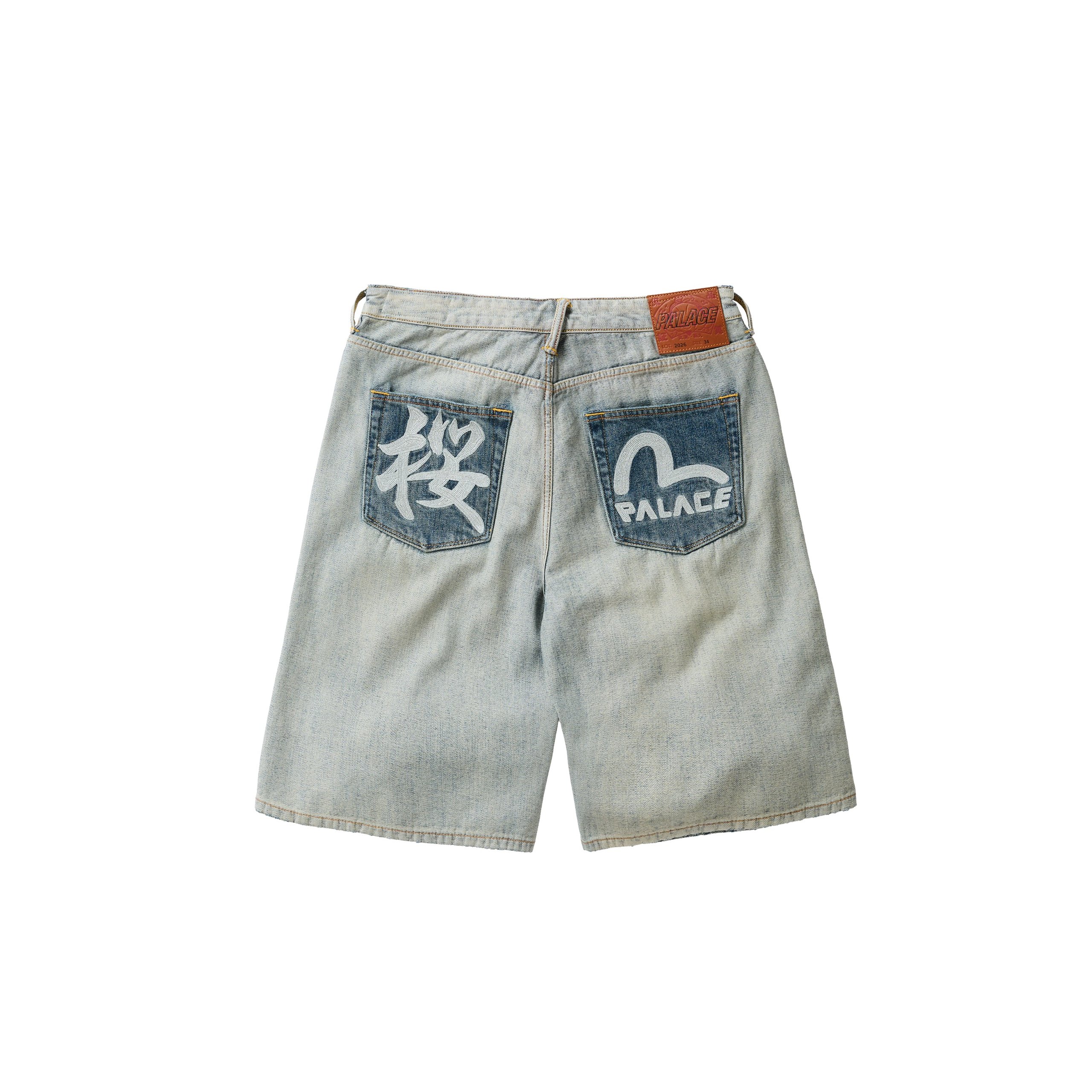 PALACE EVISU LONG DENIM SHORT REVERSE INDIGO