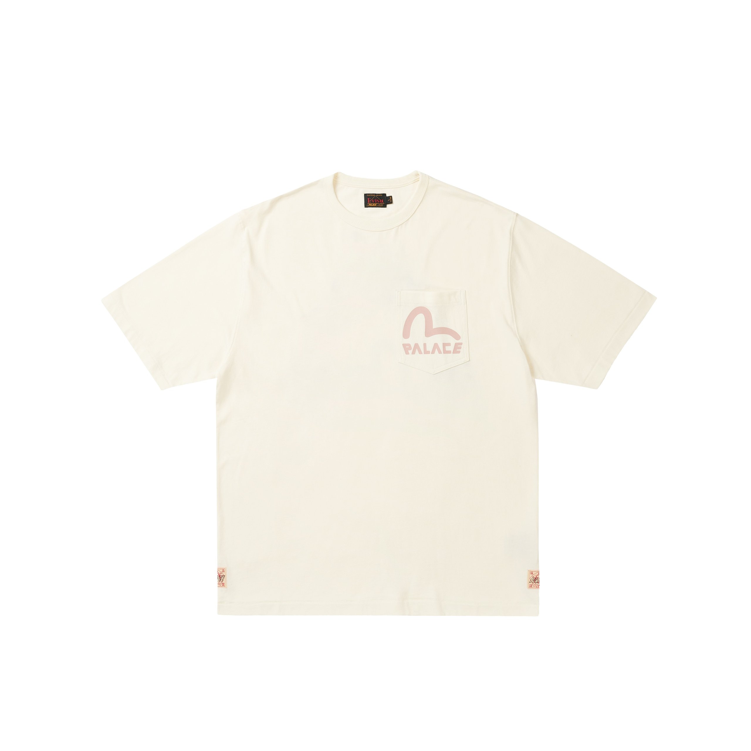 PALACE EVISU HEAVY WASH T SHIRT OFF WHITE