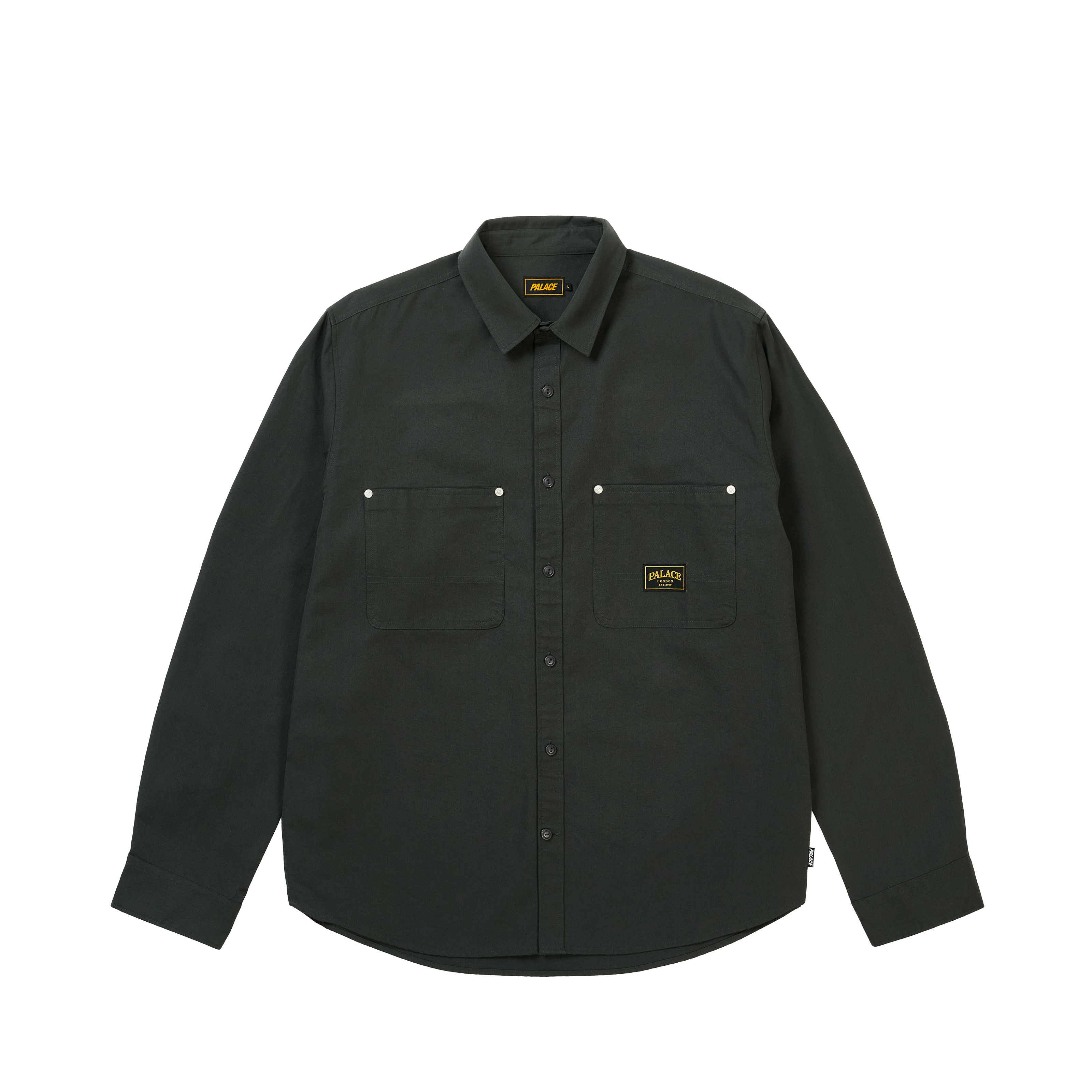 COTTON TWILL OVERSHIRT WASHED BLACK