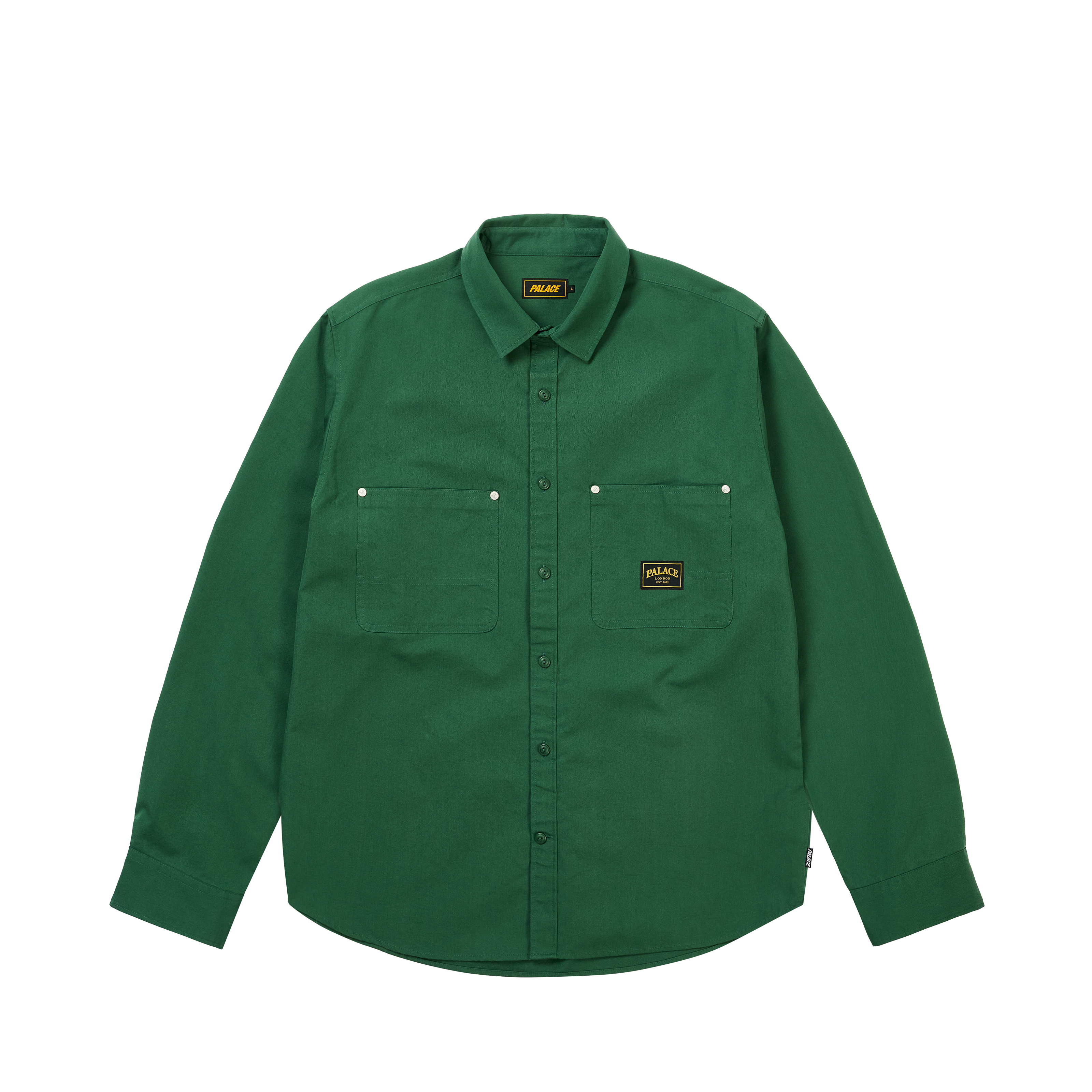 COTTON TWILL OVERSHIRT WASHED GREEN