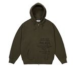 DOVE STAMP WAFFLE ZIP HOOD ARMY OLIVE