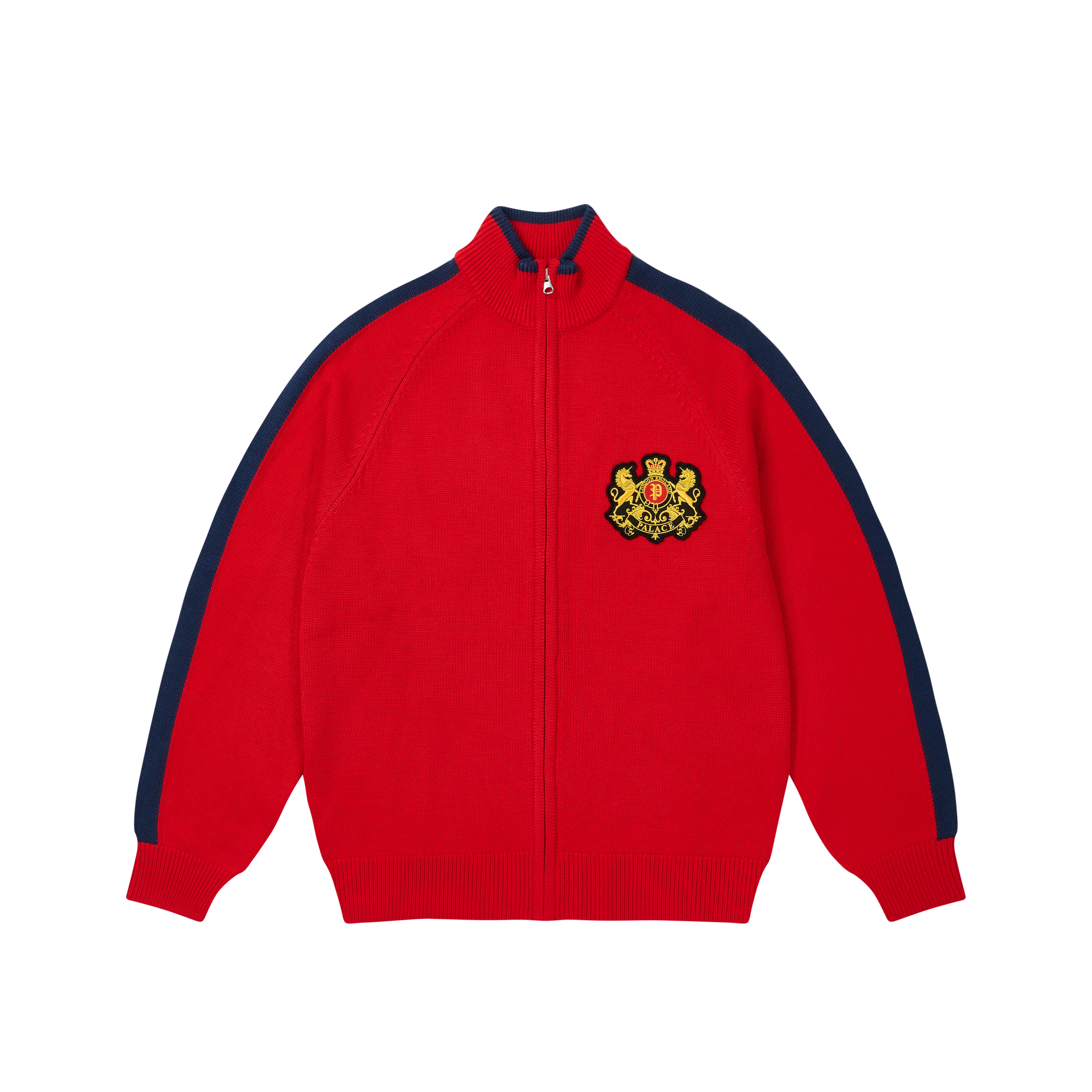 ESTABLISHED ZIP FUNNEL KNIT TRUEST RED