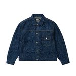 LACE BLEACHED DENIM JACKET INDIGO DENIM
