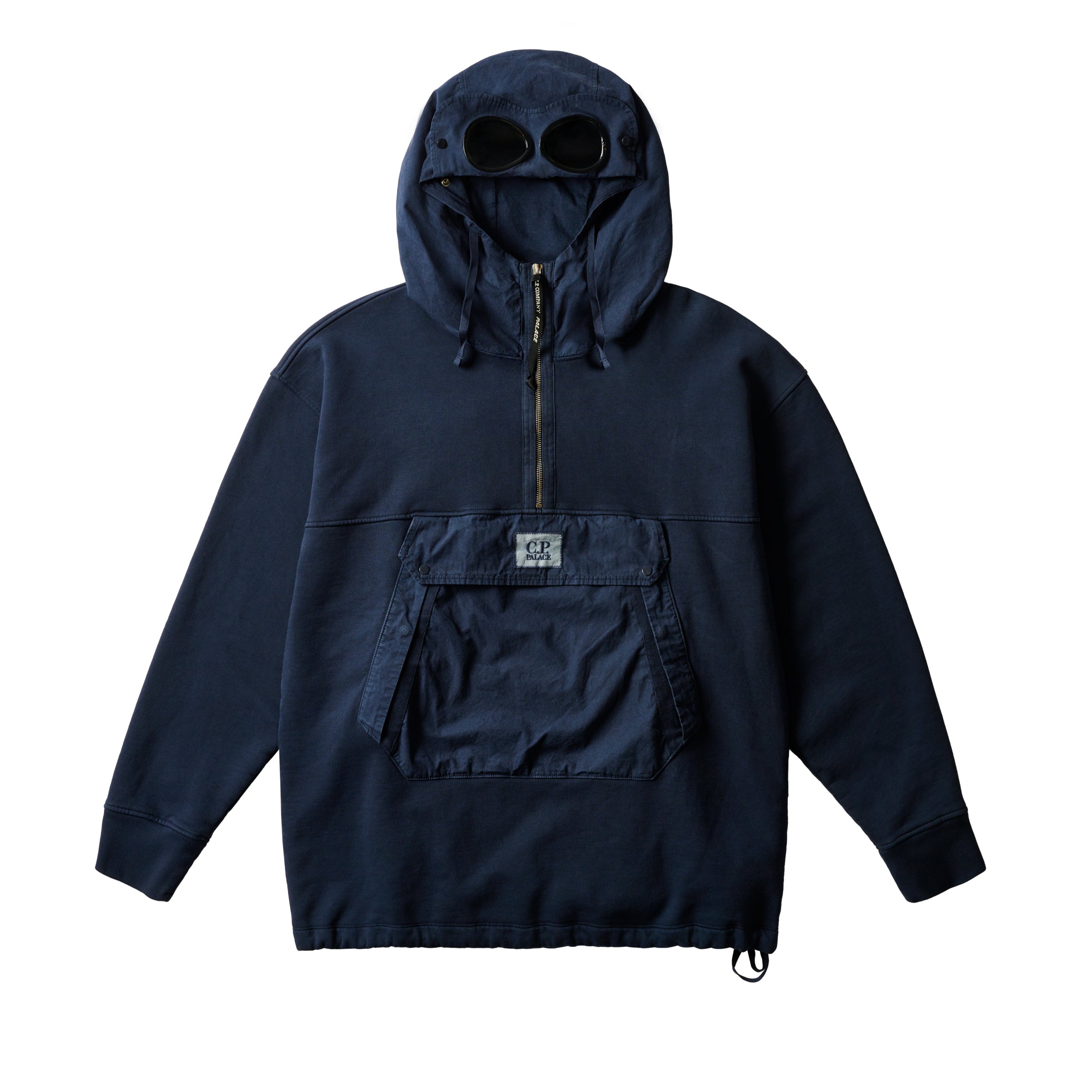PALACE C.P. COMPANY FLEECE OLD GOGGLE HOOD NAVY