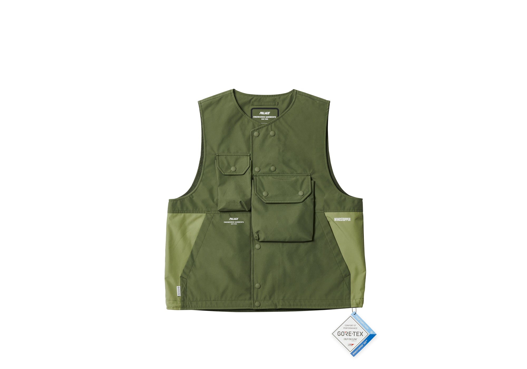 PALACE ENGINEERED GARMENTS GORE-TEX INFINIUM COVER VEST OLIVE
