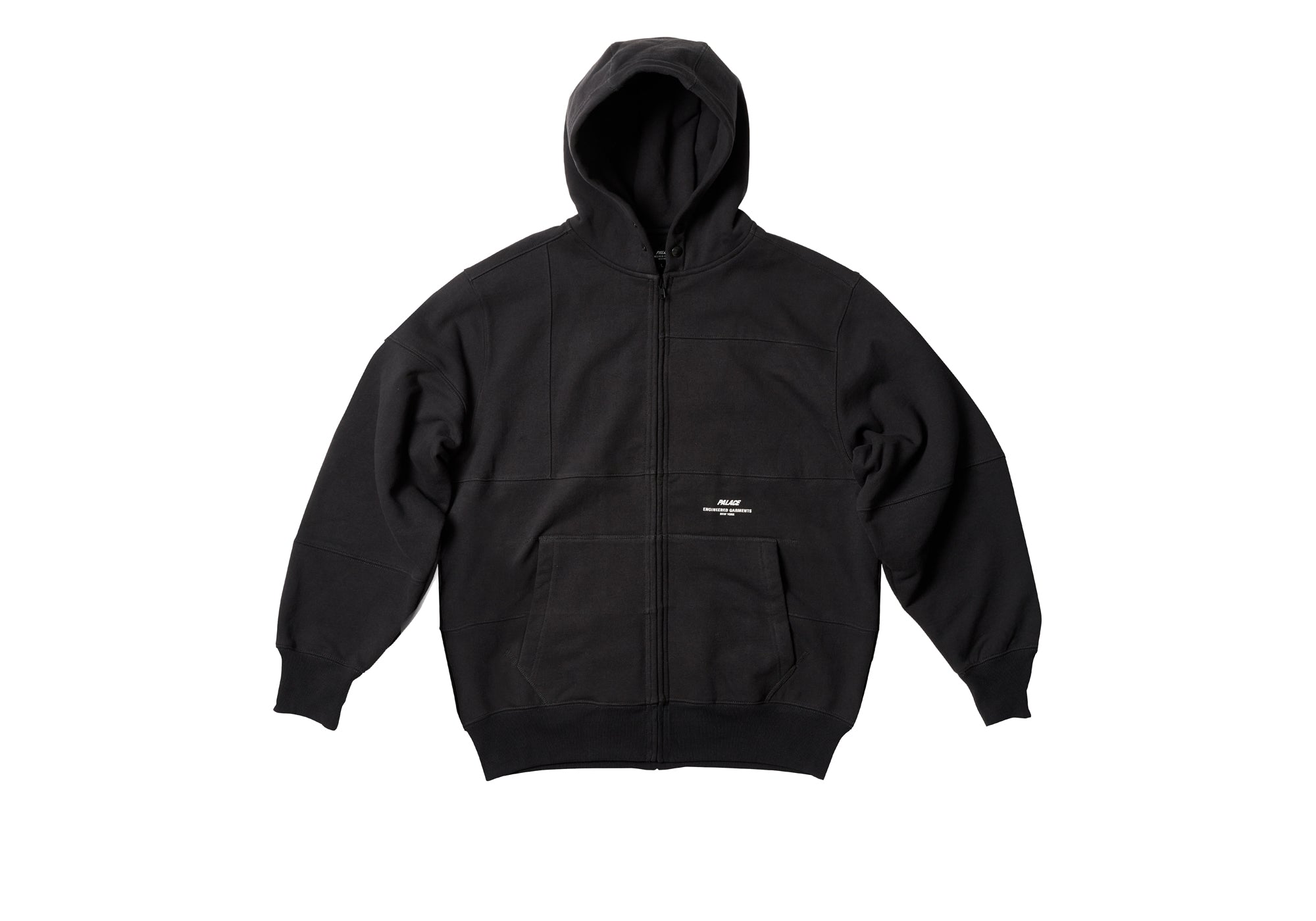 PALACE ENGINEERED GARMENTS HEAVY PATCHWORK ZIP HOOD BLACK