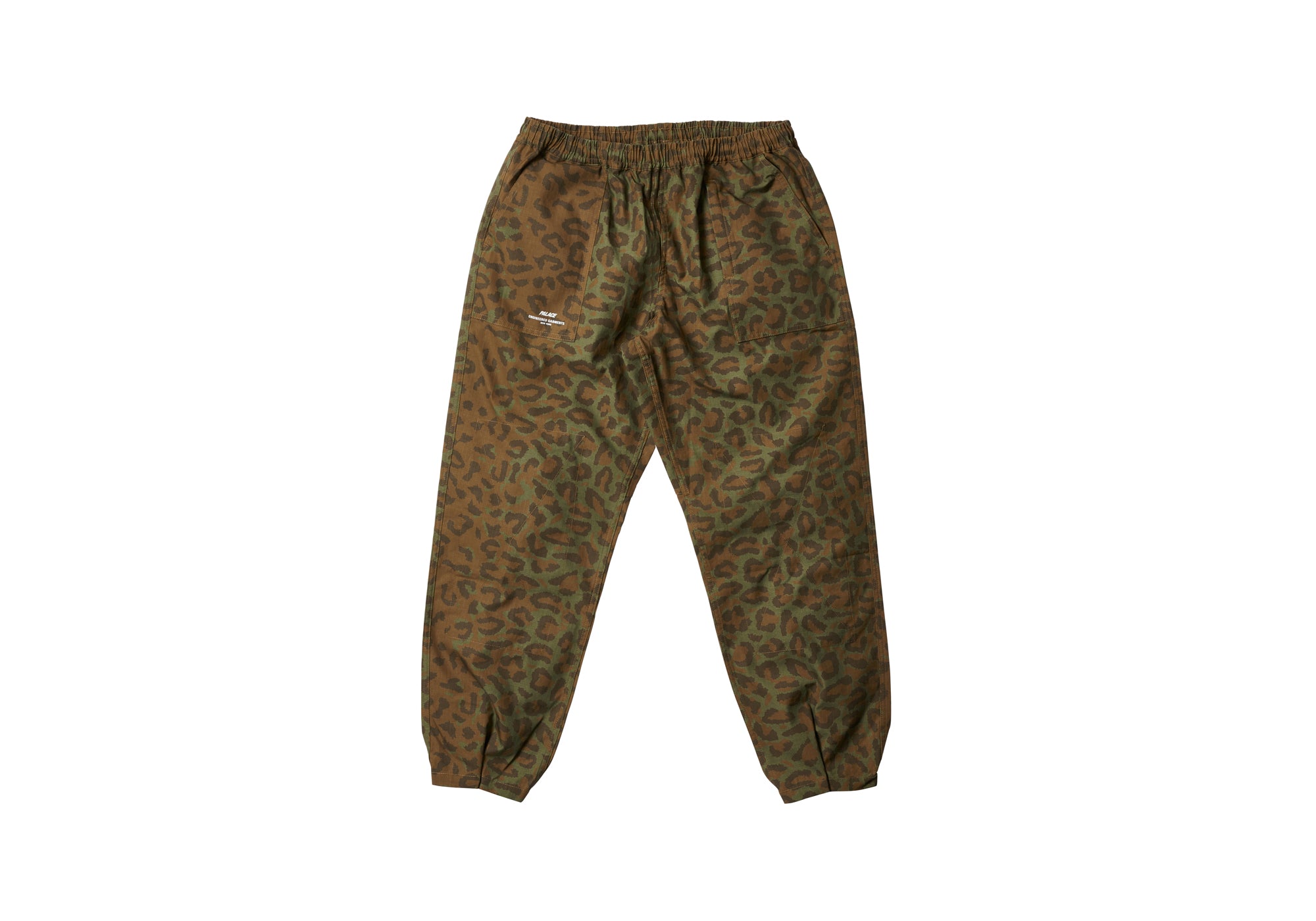 PALACE ENGINEERED GARMENTS RIPSTOP WASHED TRACK BOTTOMS CHEETAH