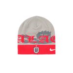 PALACE NIKE ENGLAND UNCUFFED BEANIE PEWTER GREY / COOL GREY / BRIGHT CRIMSON