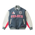 PALACE NIKE ENGLAND VARSITY JACKET COOL GREY / WHITE / BRIGHT CRIMSON