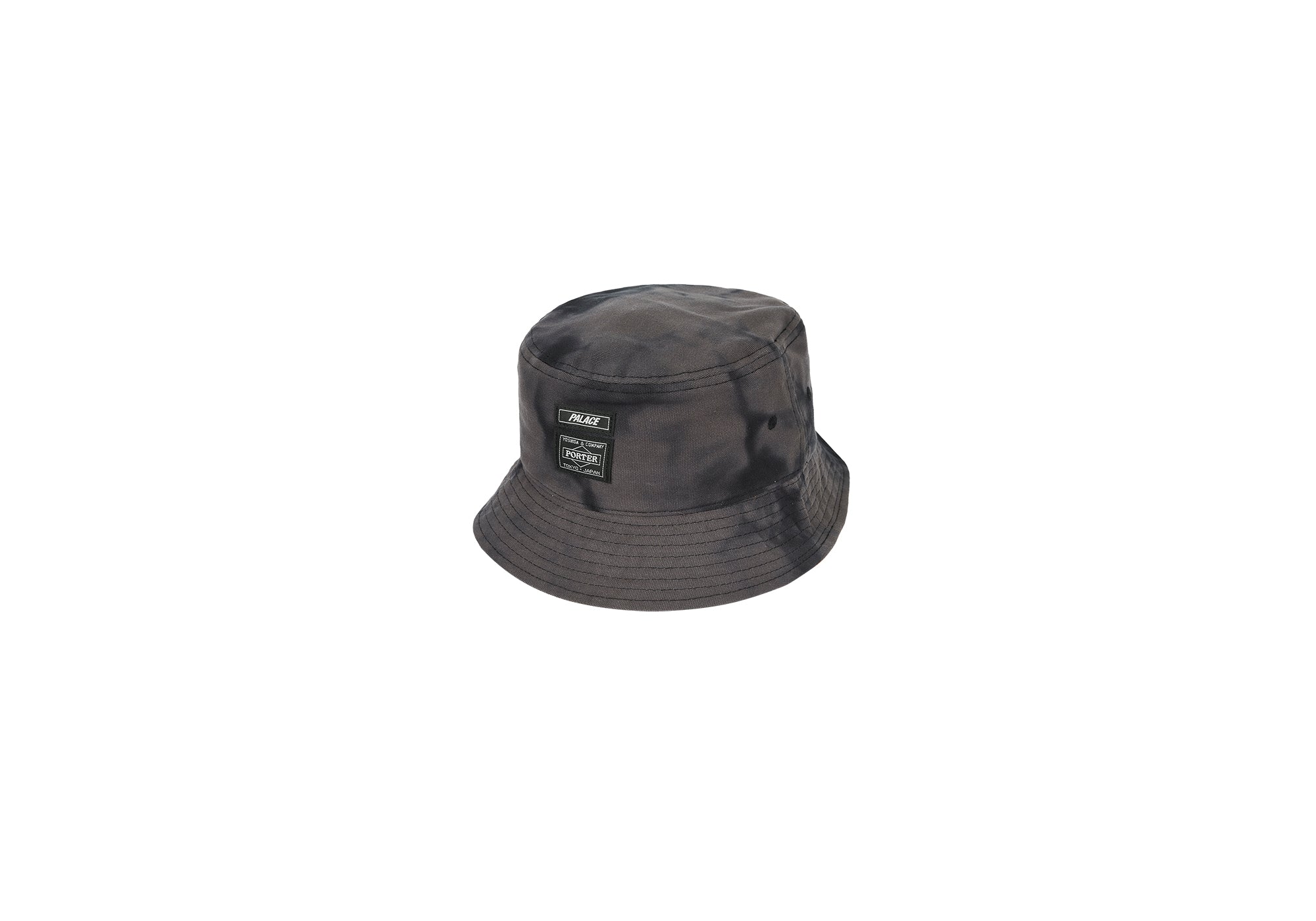 PALACE PORTER BUCKET HAT BLACK WAVE DYE