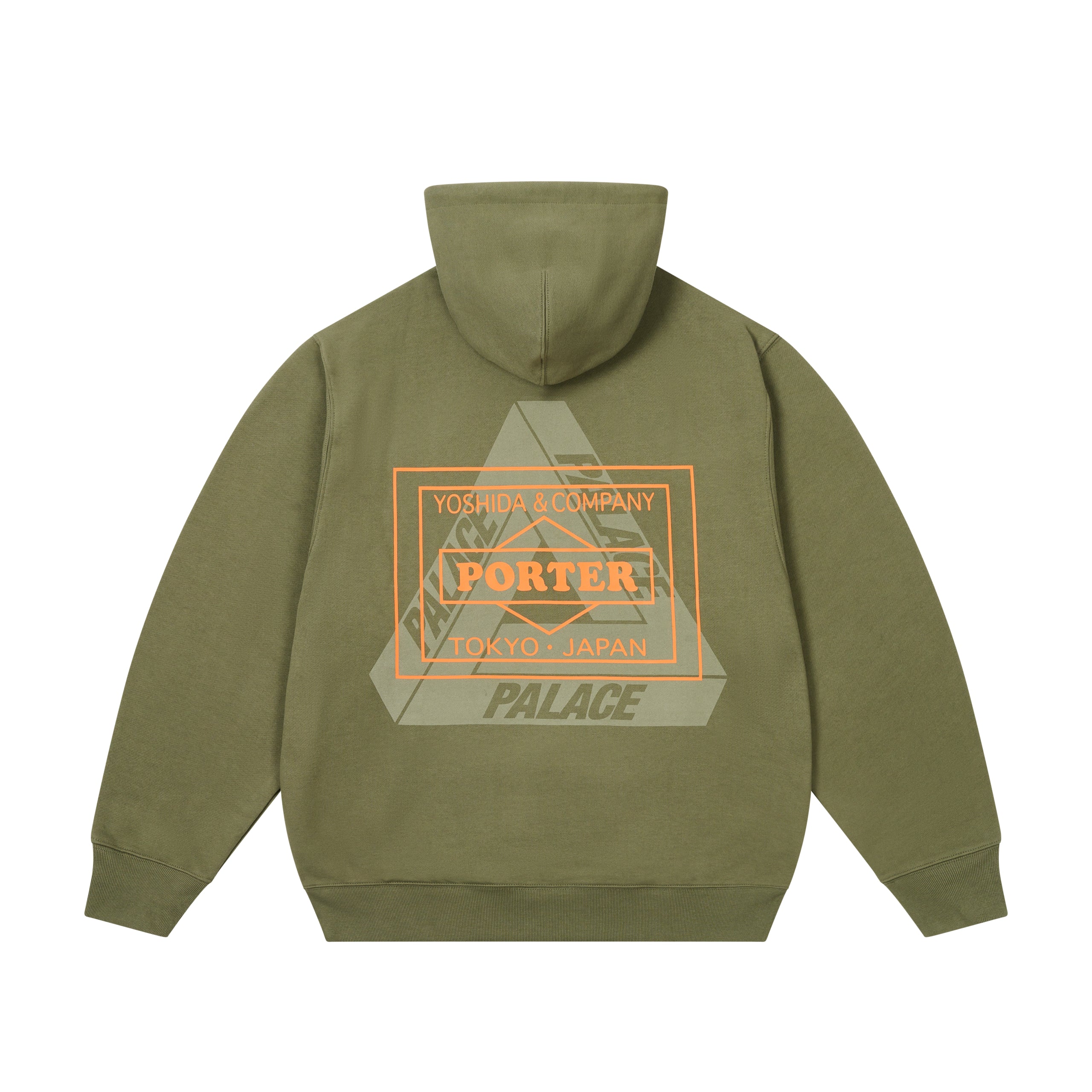 PALACE PORTER LOGO HOOD OLIVE