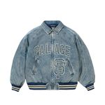 PALACE SAN FRANCISCO GIANTS DENIM VARSITY JACKET STONE WASH