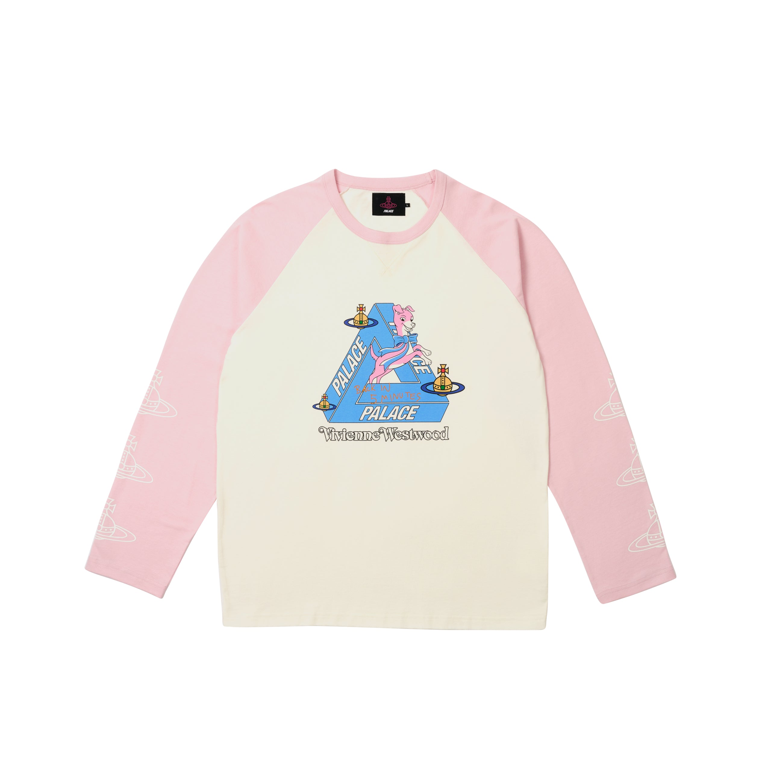 PALACE VIVIENNE WESTWOOD RAGLAN LONGSLEEVE WHITE/PINK