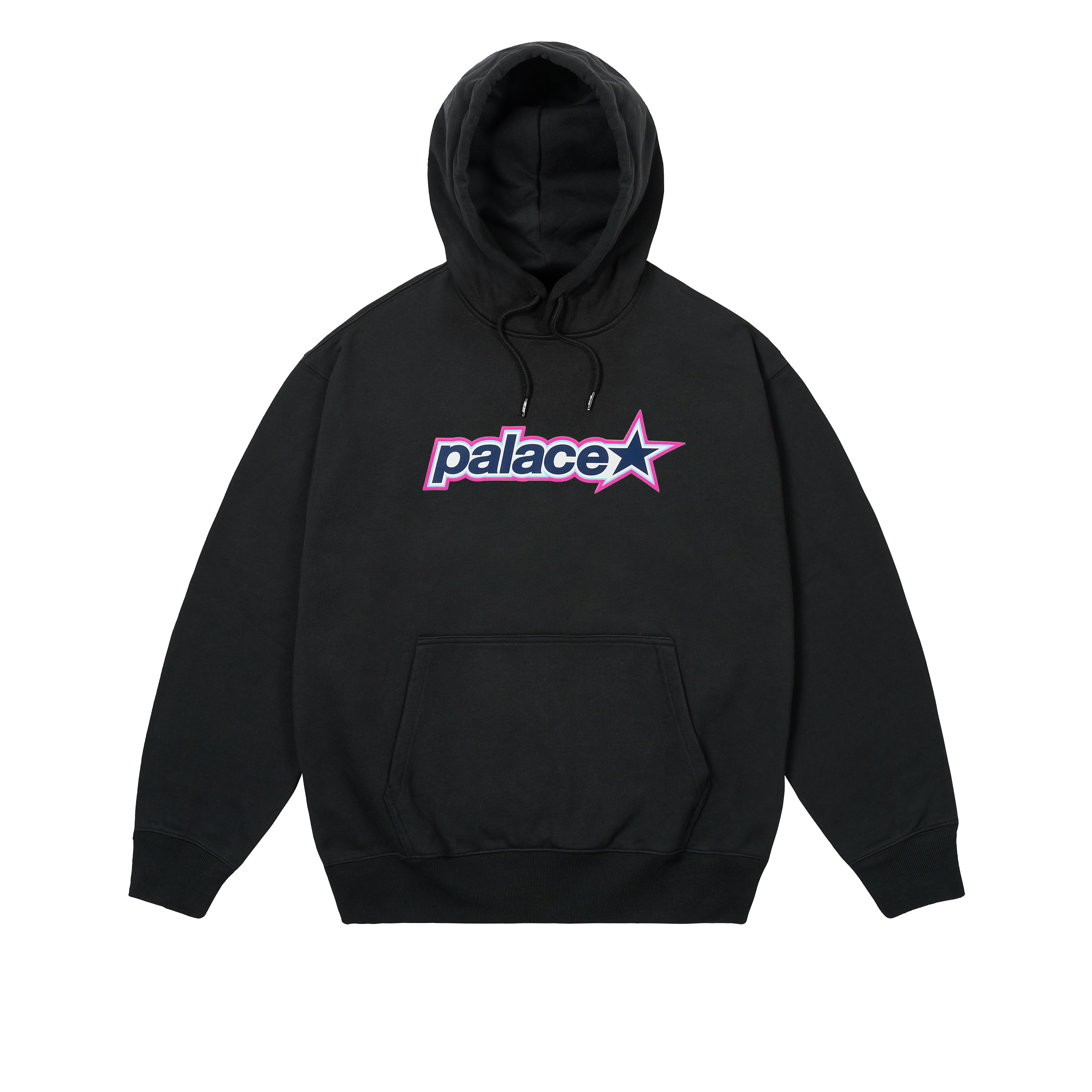 P STAR HOOD BLACK