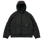 SHERPA FAUX SUEDE HOODED JACKET BLACK