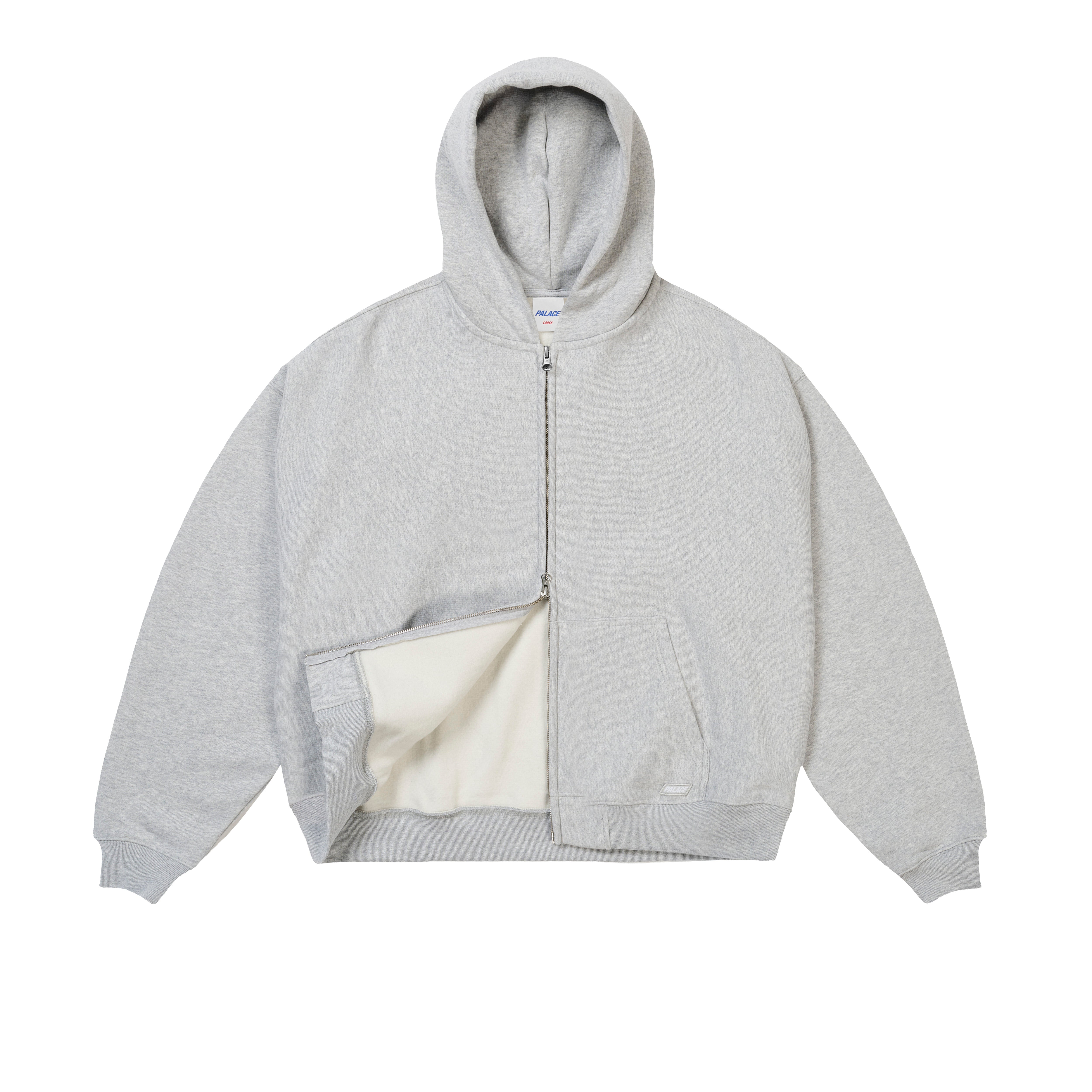 UNISEX ZIP HOOD GREY MARL