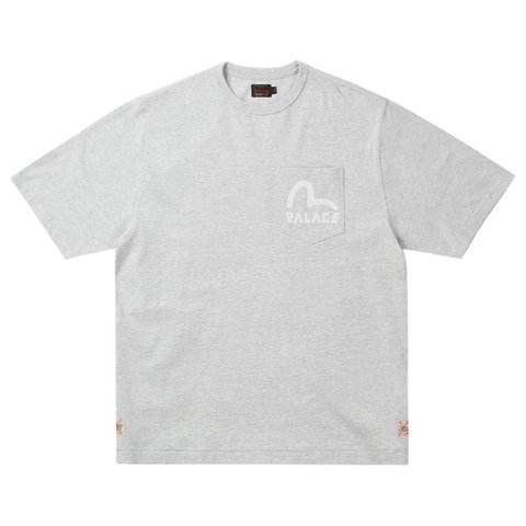 Palace PALACE EVISU HEAVY WASH T SHIRT GREY MARL