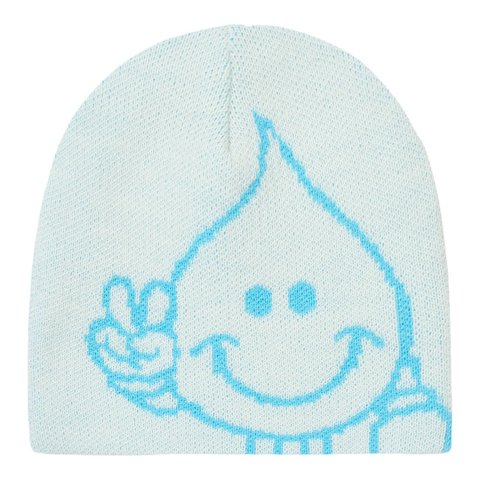 PALACE WORLD INDUSTRIES Reverso Nein Cuff Beanie White Blue